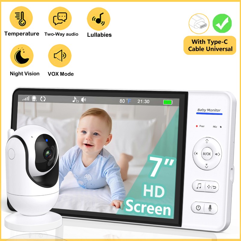 Audio Music Kids - Niemasz WiFi 7-calowy Niania Elektroniczna Dwukierunkowe