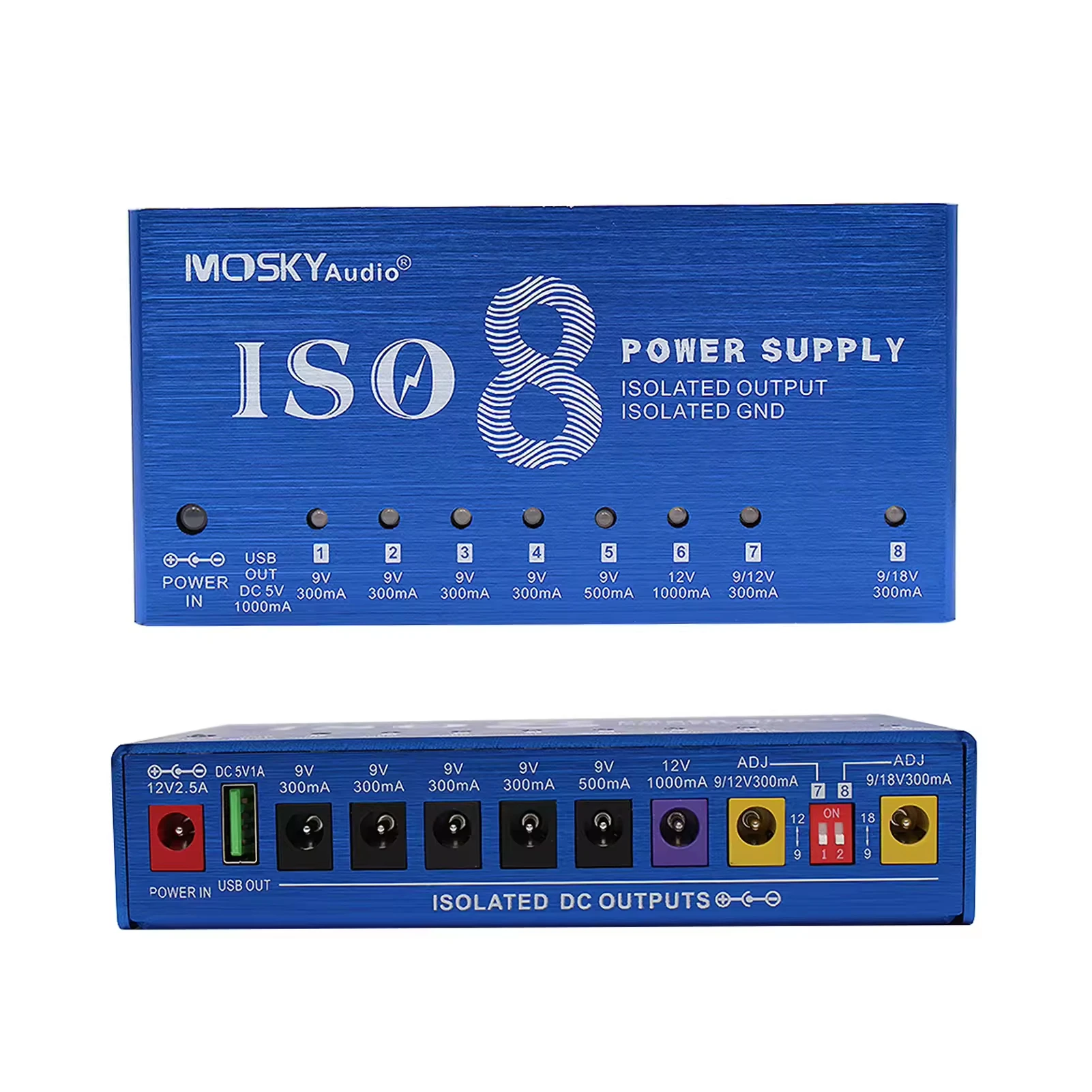 Looper Pedal Guitar - Zasilacz do efektów gitarowych MOSKY ISO-8