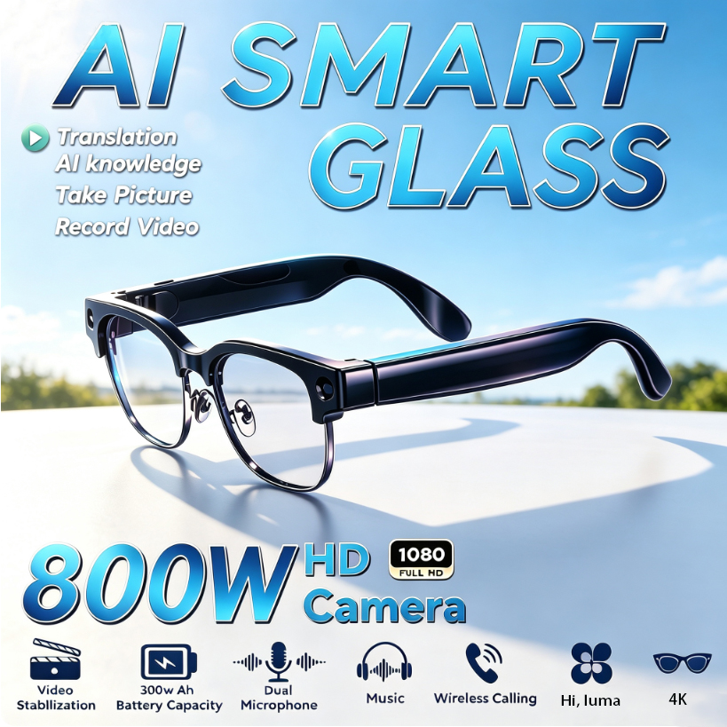 Audio Music Recognition - Inteligentne okulary 800W HD Pixel dla