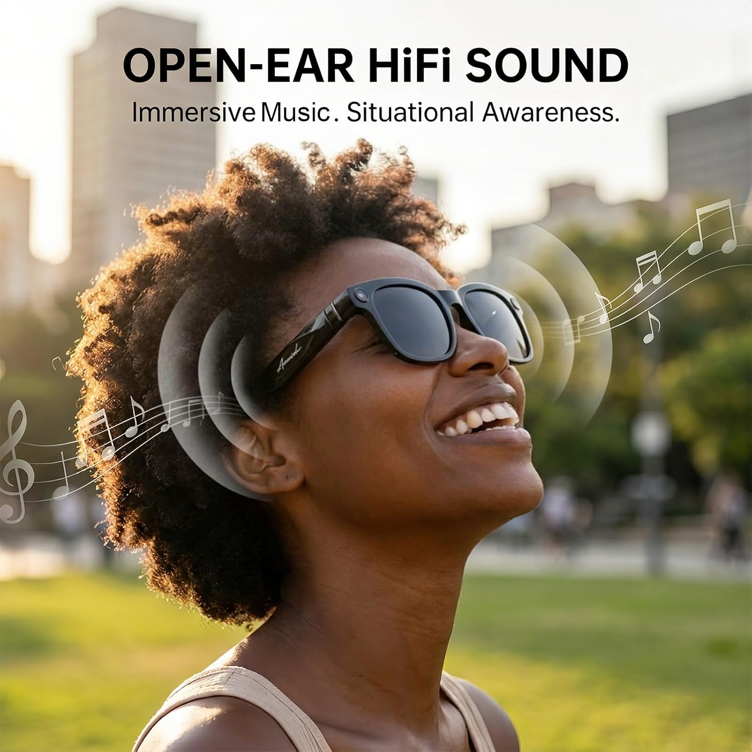 Inteligentne okulary AI z kame – Audio Music Recognition recenzja i cena