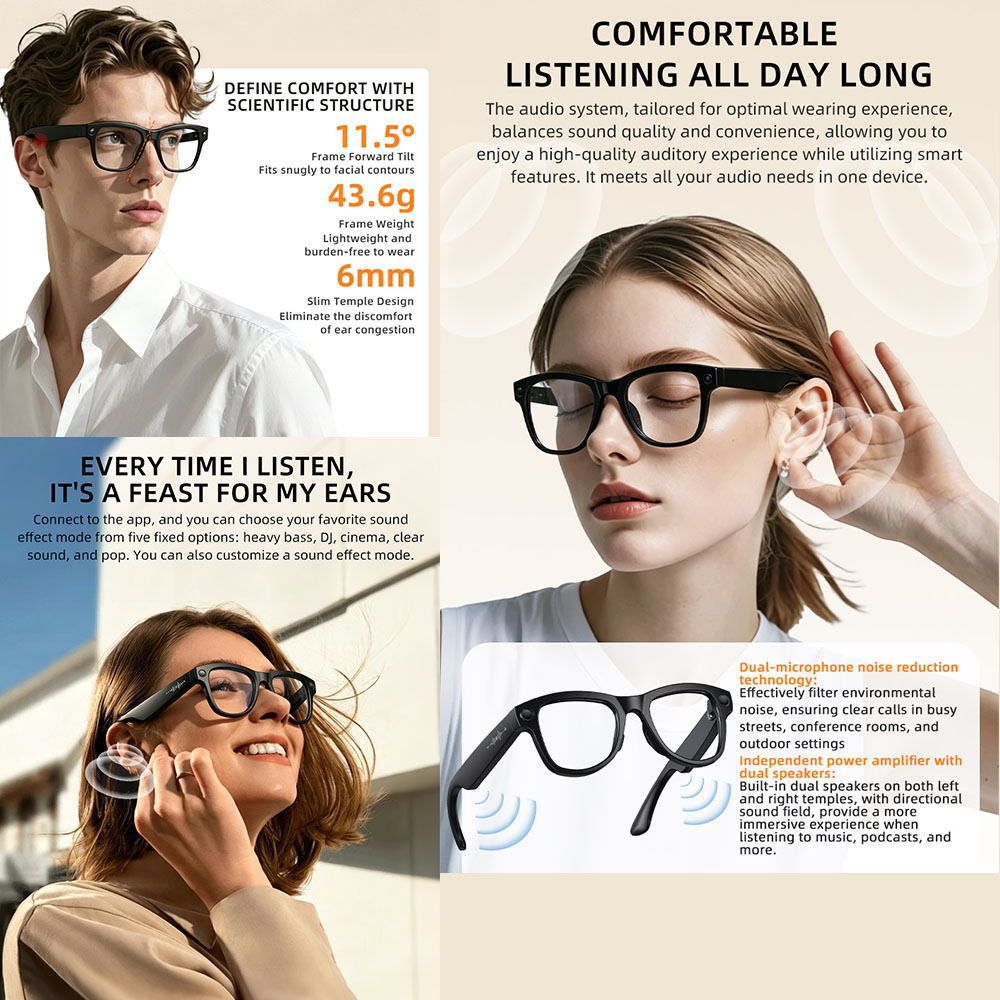 Inteligentne okulary AI z kame – Audio Music Recognition recenzja i cena