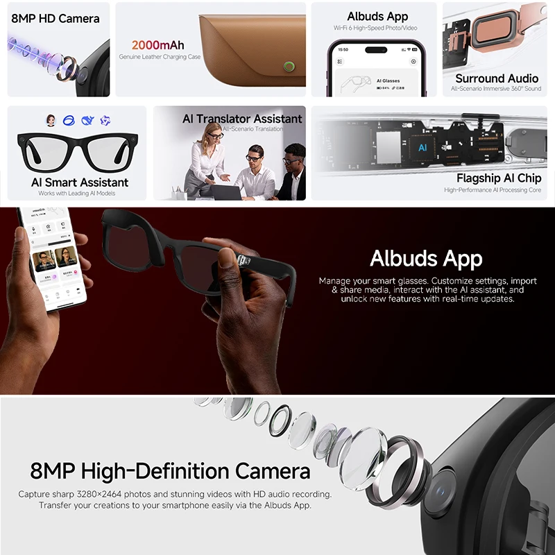Inteligentne okulary z kamerą  – Audio Music Recognition recenzja i cena