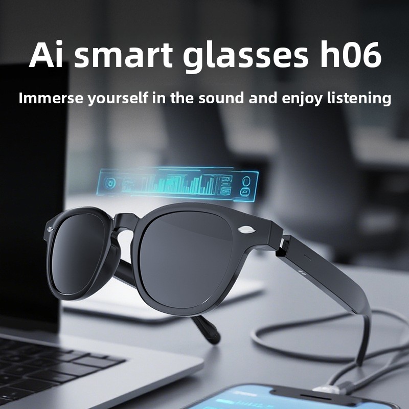 Okulary inteligentne H06 z AI, – Audio Music Recognition recenzja i cena