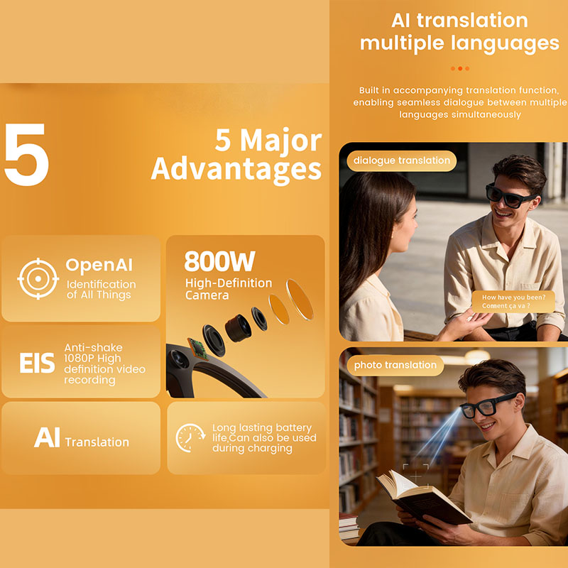 Inteligentne okulary AI z kame – Audio Music Recognition recenzja i cena